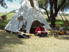 Jacob and Joshua In Front Of Tepee